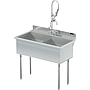 UTILITY SINK TWO COMP 21 X 18   W / PULL DOWN SPRAYER FAUCET
